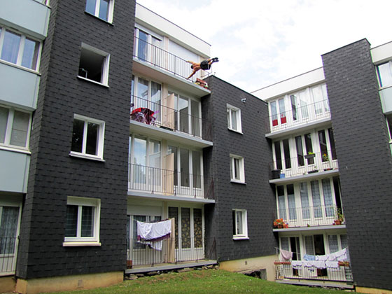 Human Flag Balcony