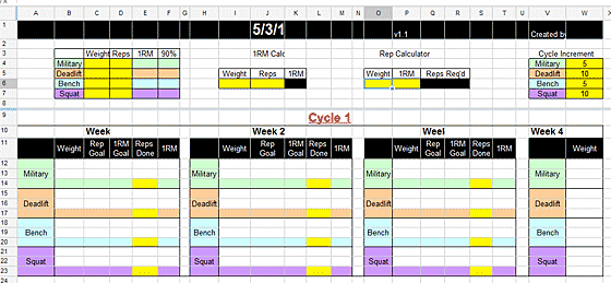 Powerlifting Training Program Excel