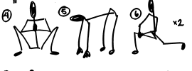 Mobility Stretching Routine Cheat Sheet Stick Figures